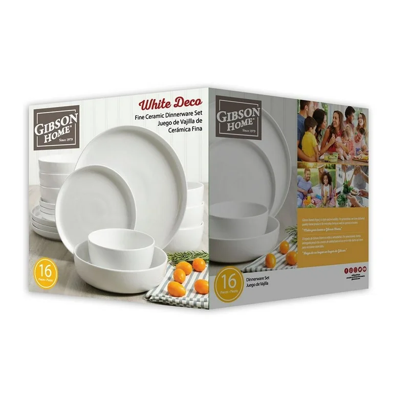 Gibson Stackable Dinnerware Set 16pc White Gibson Stackable Dinnerware Set 16pc White